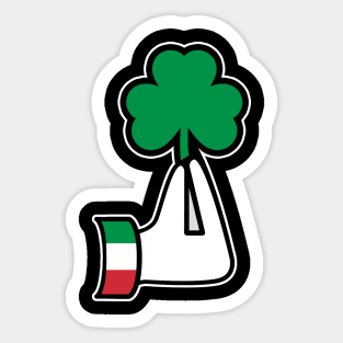 St Patrick's Day Irish Italian Pinched Fingers Shamrock Sticker